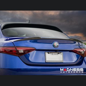 Alfa Romeo Giulia Rear Emblem Frame Trim - Carbon Fiber - Italian Theme